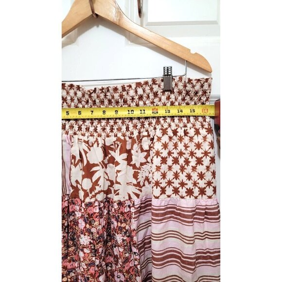 Universal Thread Women's Plus Size Bohemian Patchwork Maxi Skirt Floral & Stripe - Picture 4 of 9